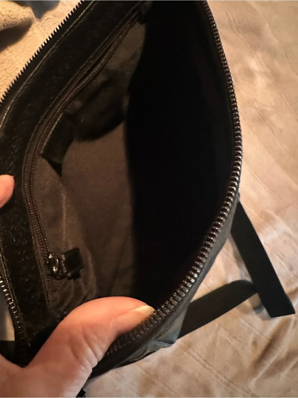 Gucci Black GG Canvas Messenger Bag with Leather Trim